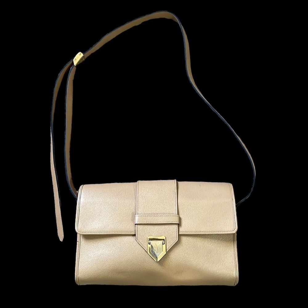 Gorgeous YSL pre-owned rare 90s addition beige leather shoulder bag